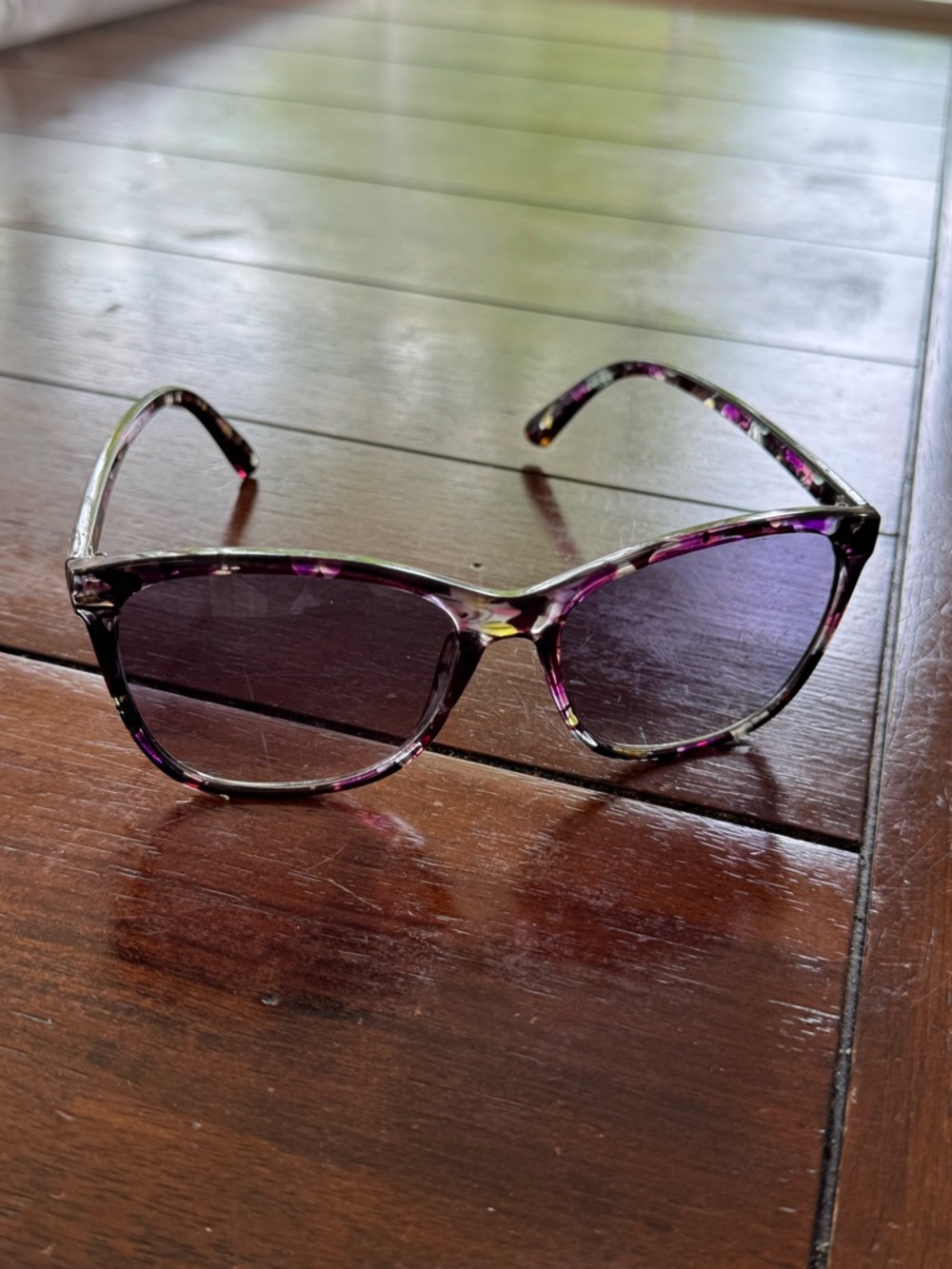 Disney Purple Tortoiseshell Women's Sunglasses with Gradient Lenses